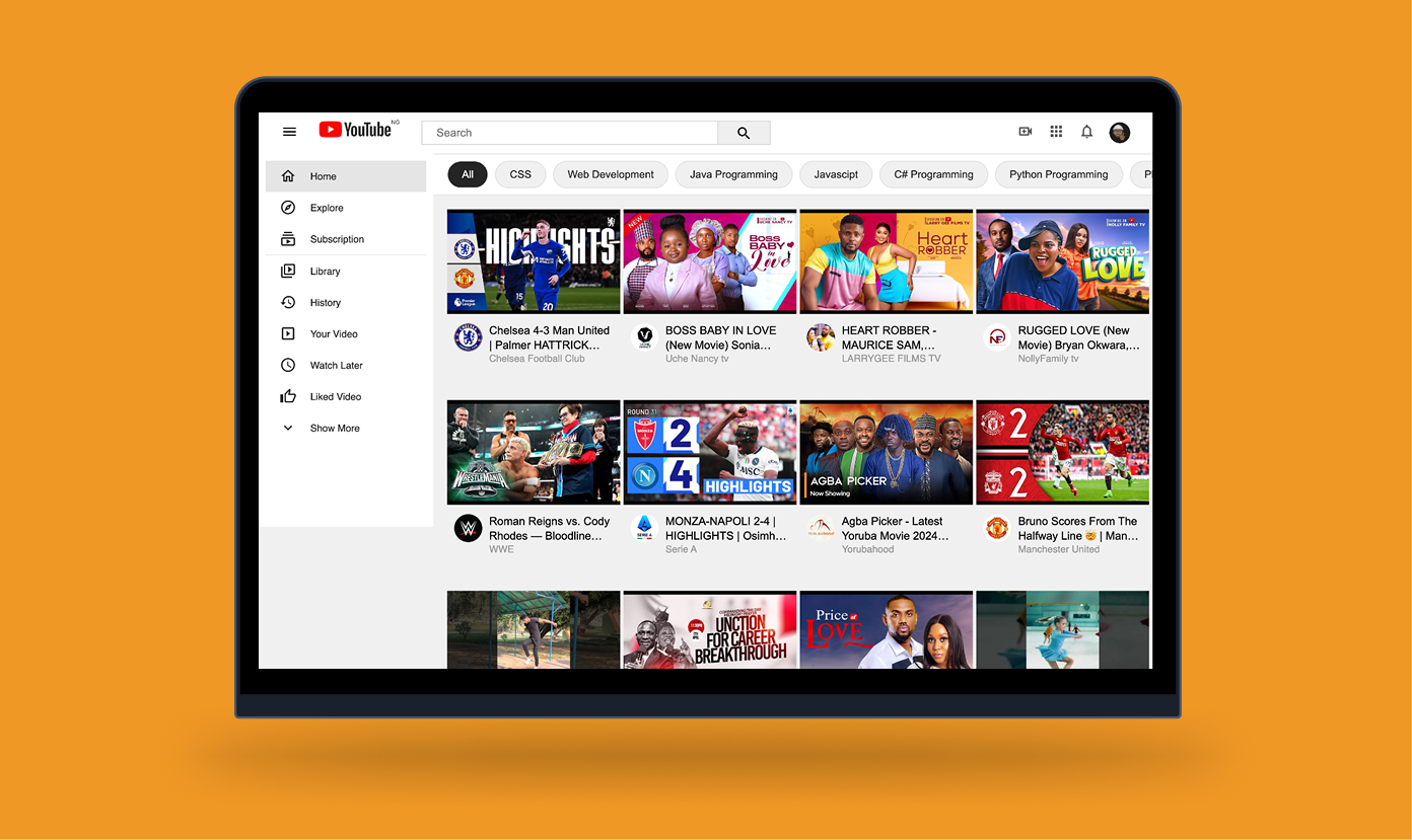 YouTube Clone preview